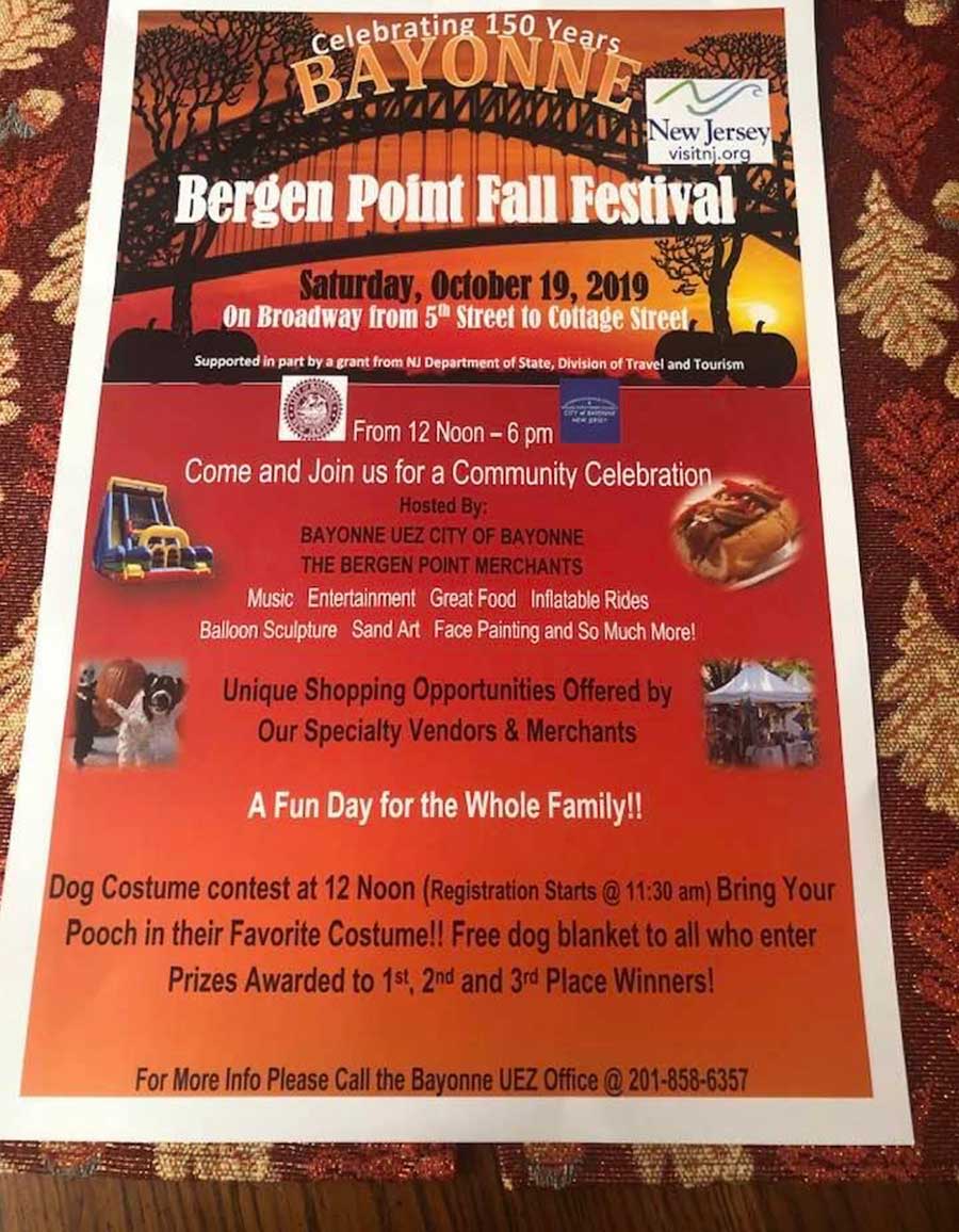 Bayonne Bergen Point Fall Festival October 19th